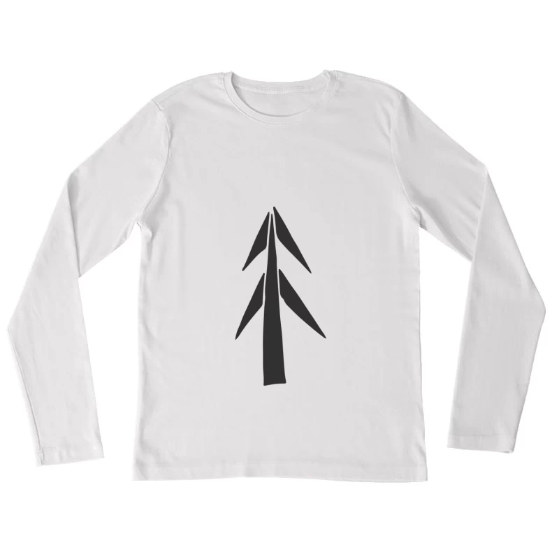 Arbre Noir Stylisé Femme Manches Longues T-Shirt