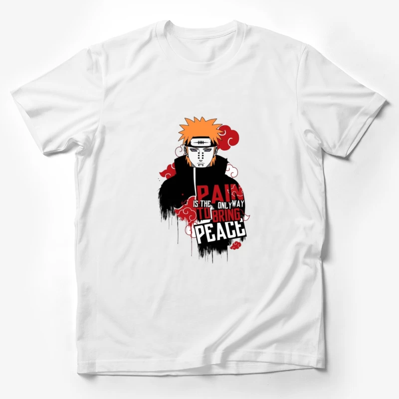 Anime Charakter mit Friedensbotschaft Herren T-Shirt