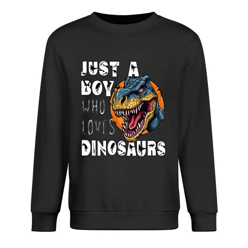 Ein Junge, der Dinosaurier liebt Herren Pullover Sweatshirt