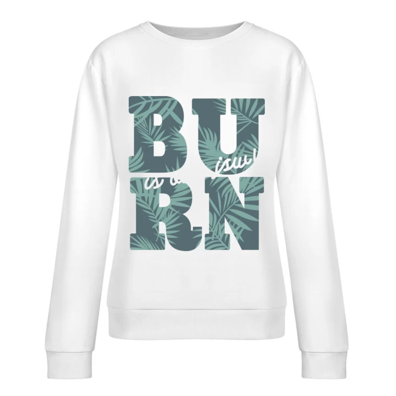 Grafischer Palmen-Text Damen Pullover Sweatshirt