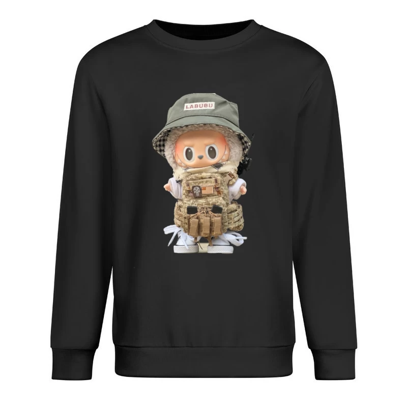 Labubu Figur in taktischer Ausrüstung Herren Pullover Sweatshirt