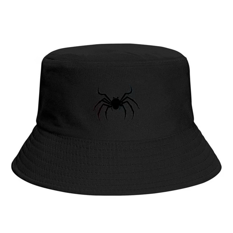 Menacing Spider Silhouette in Black Bucket Hat