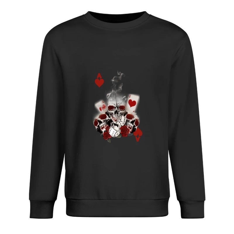 Skelettschädel und Spielkarten Herren Pullover Sweatshirt