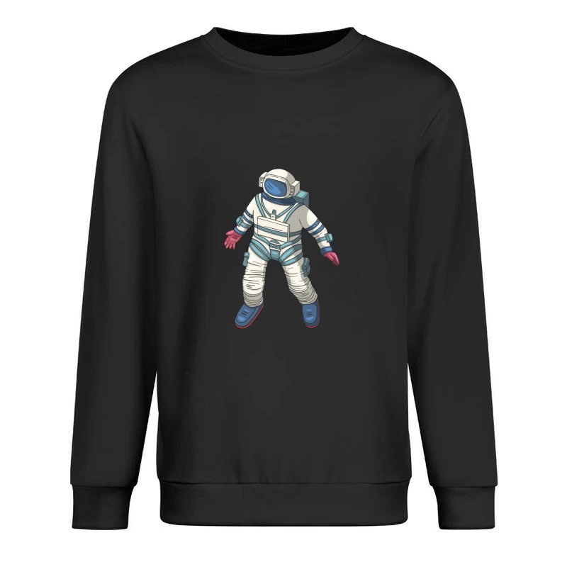 Illustration eines Astronauten im Raumanzug Herren Pullover Sweatshirt