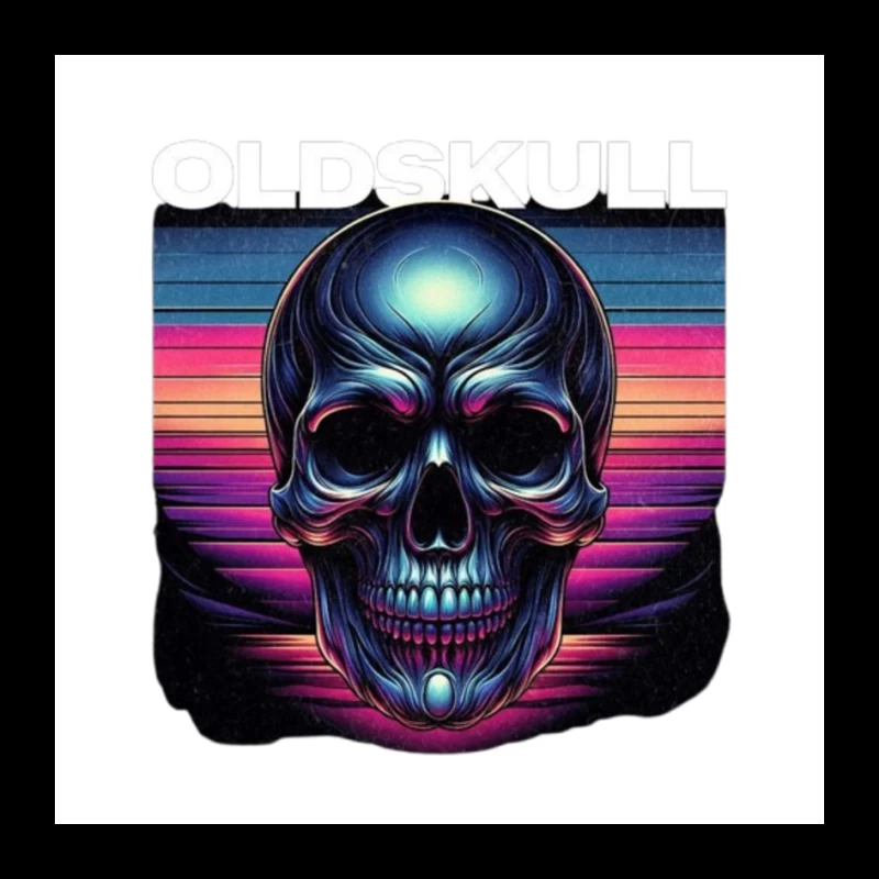 Retro Synthwave Neon Skull Artwork Pin