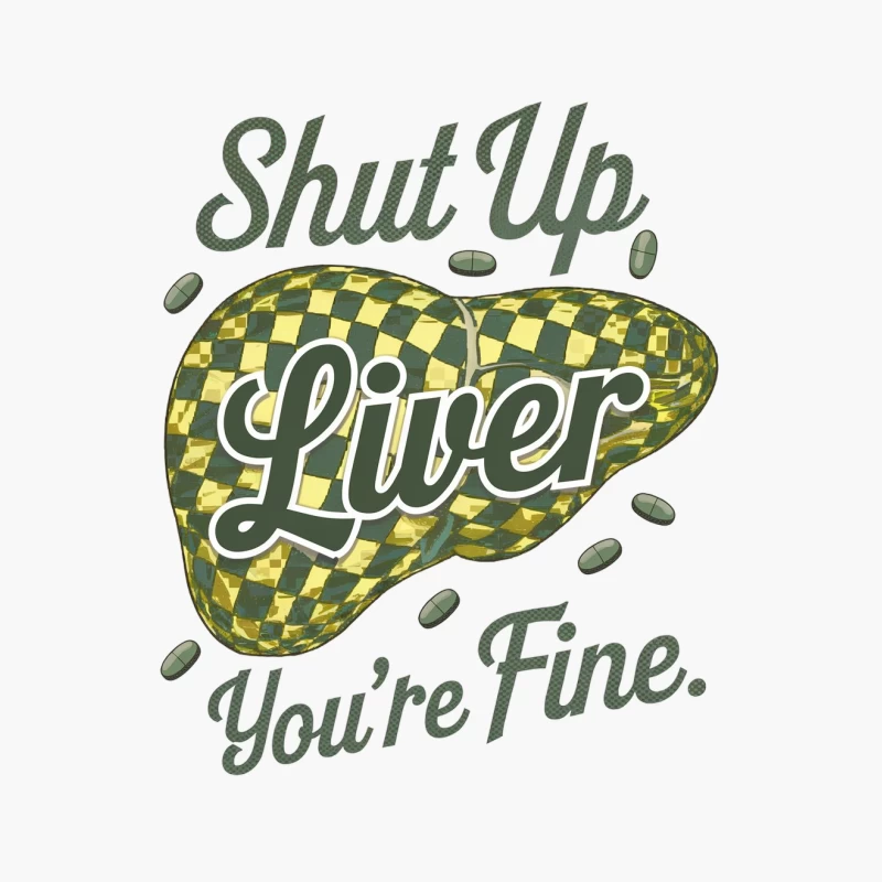 Sarcastic Retro Liver Health Typography Cotton Tote Bag