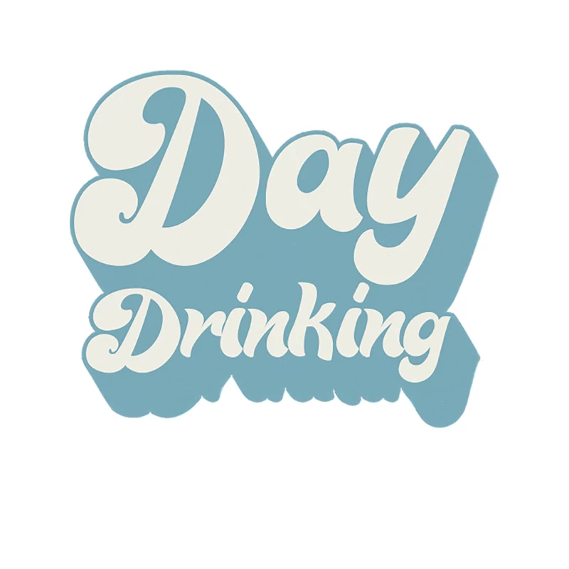 Day Drinking - Typography Booze Lover Design Tapestry