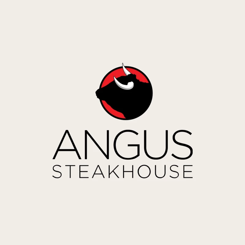 Angus Steakhouse Modern Logo with Bull Silhouette Bucket Hat