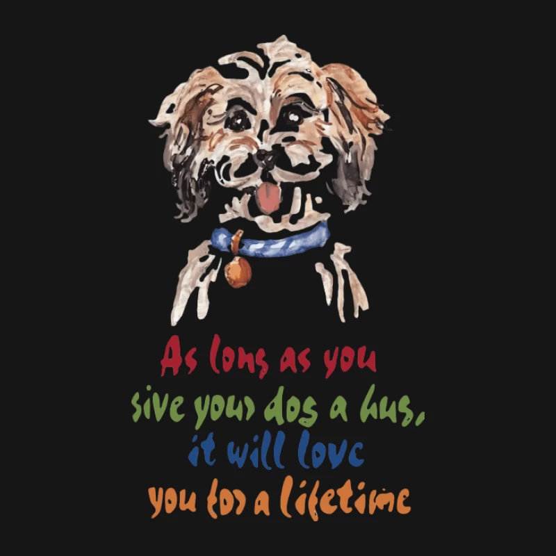 Hund Illustration mit Zitat über Liebe Herren Langarm T-Shirt