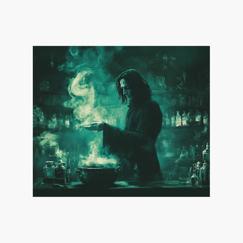 Dark Sorcerer Brewing Mysterious Potion in Magical Cauldron Cotton Tote Bag
