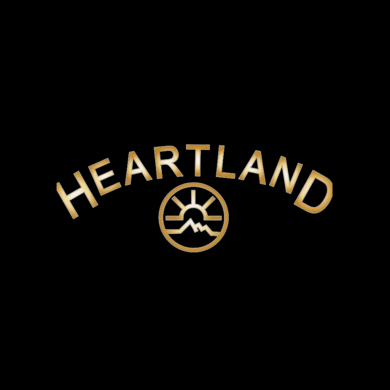 Heartland Hockey Logo with Golden Text and Minimalist Design Pin