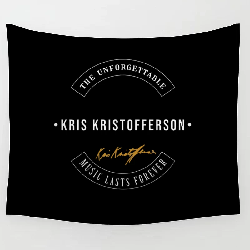 The Unforgettable Kris Kristofferson: Minimalist Album Cover Design Tapestry