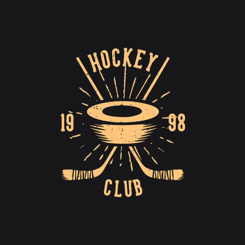 Vintage Hockey Club Logo with hockey Male Pullover Hoodie