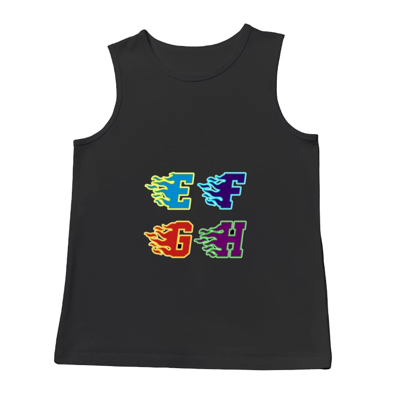 Brennende Buchstaben E, F, G, H Herren Tanktops