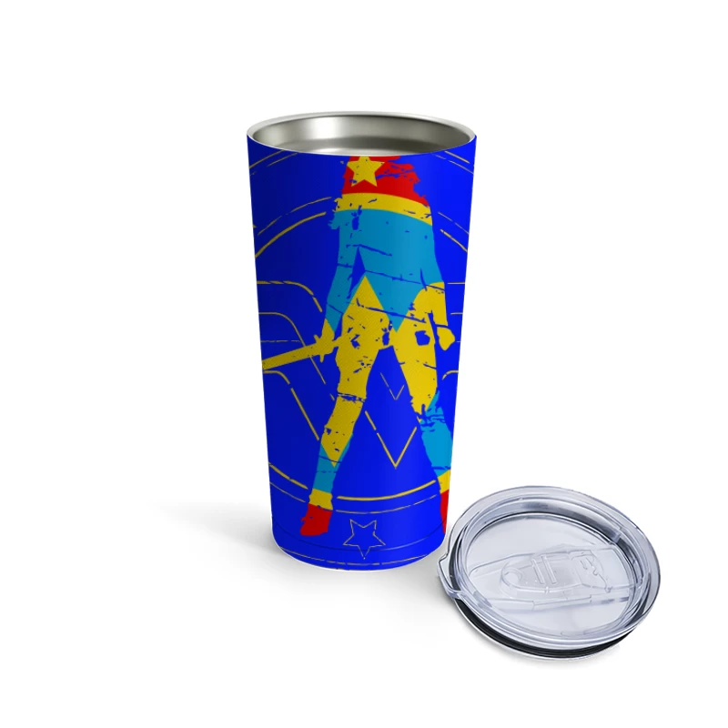 Wonder Woman Graphic Illustration Travel Mug