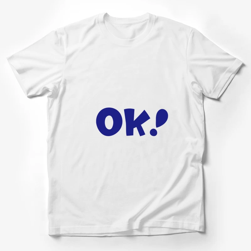 Blaue OK-Grafik auf weiß Herren T-Shirt
