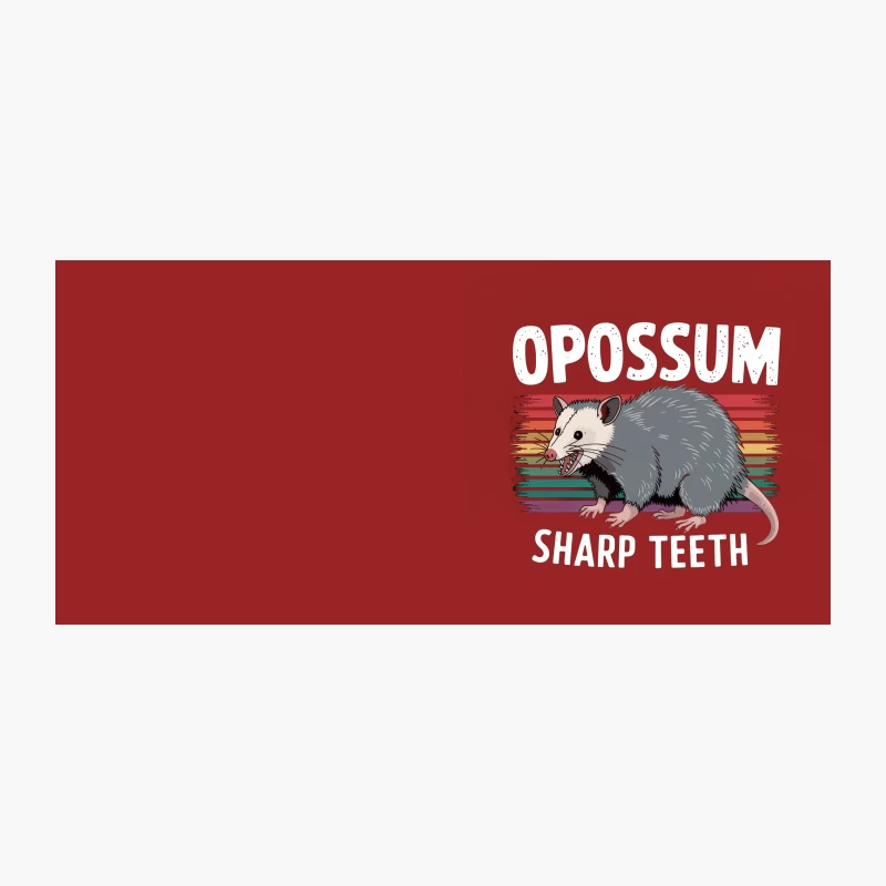 Retro Opossum Wildlife Illustration with Sharp Teeth and Colorful Stripes Coffee Mug