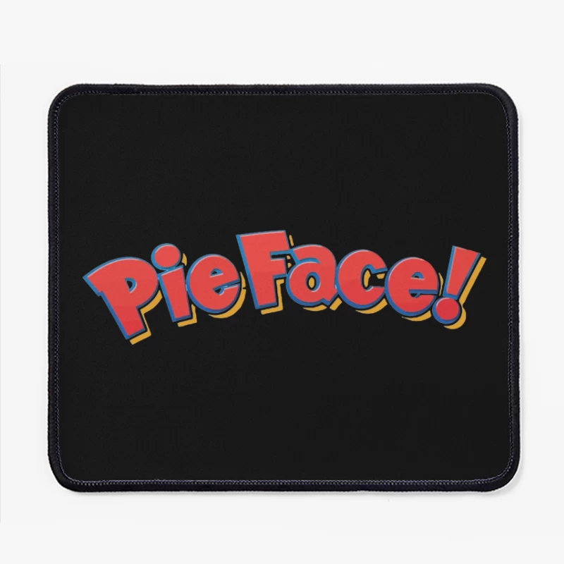 Pie Face Classic Game Logo in Red Cartoon Letters Mouse Pad