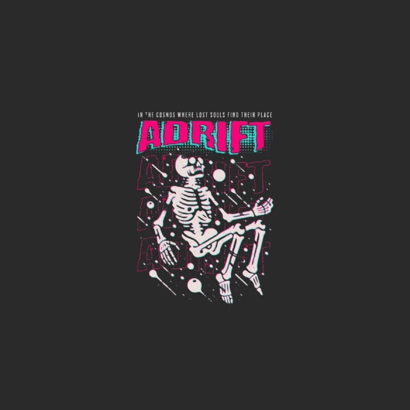 Adrift Skeletal Typography Design in Retro Punk Style Baseball Cap