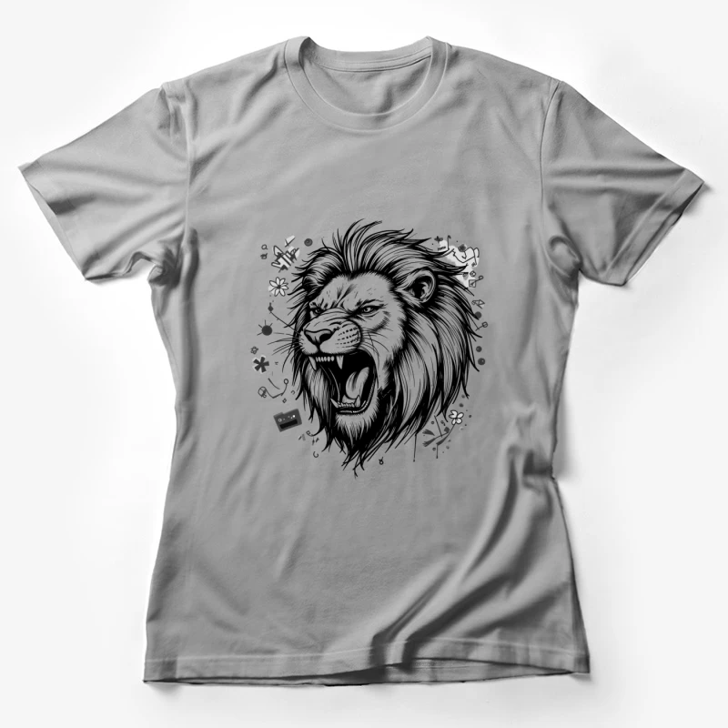 Roaring Lion Illustration Female T-Shirt