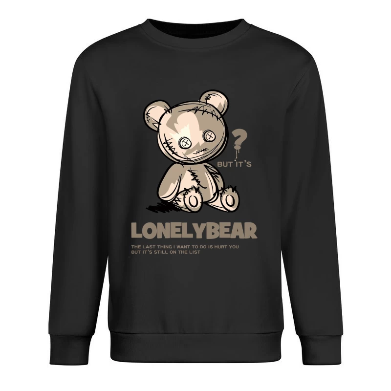 Einsamer Teddy mit dunklem Humor Herren Pullover Sweatshirt