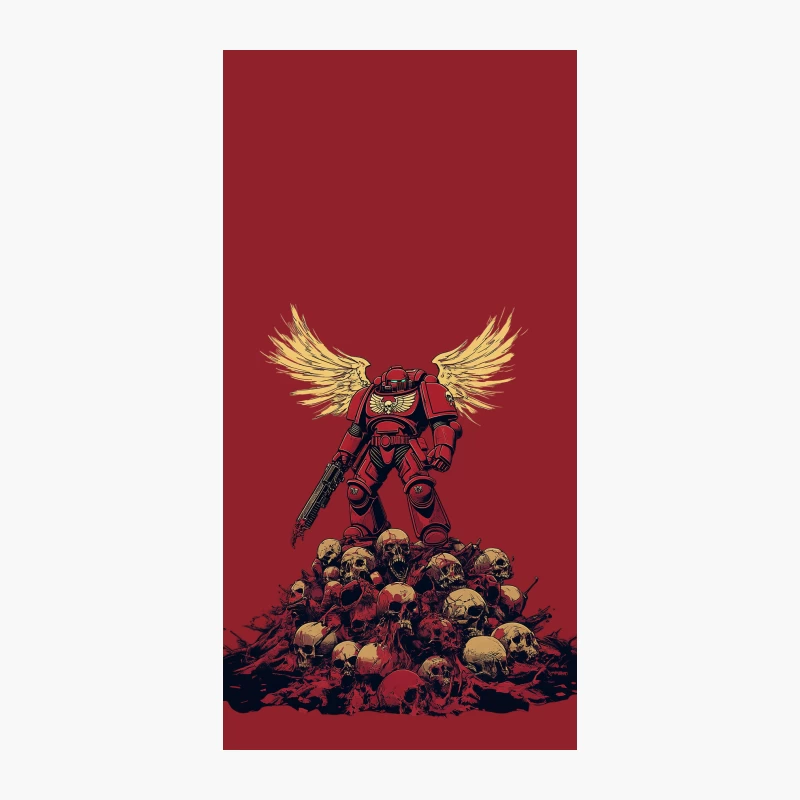Blood Angels Space Marine Triumphant Over Pile of Skulls iPhone Case