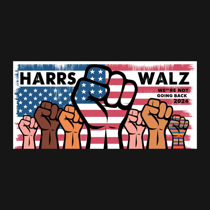 American Unity and Protest: Harrs Walz 2024 Campaign Poster Desk Mat