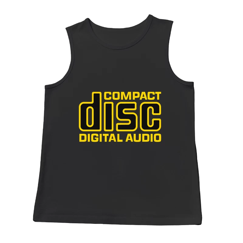 Vintage Compact Disc Digital Audio Yellow Logo Design Male Tank Top