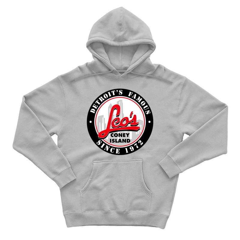 Leo's Coney Island - Detroit's Famous Restaurant Logo Since 1972 Male Pullover Hoodie