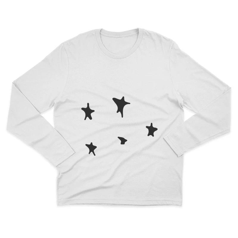 Étoiles abstraites noires Homme Manches Longues T-Shirt