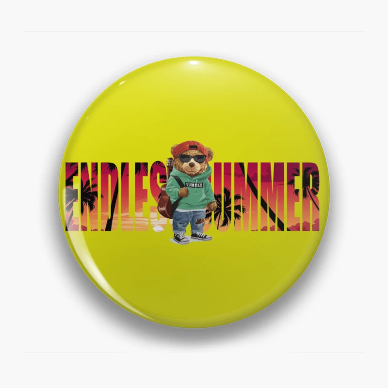 Cool Bear Enjoying Endless Summer Vibes Pin