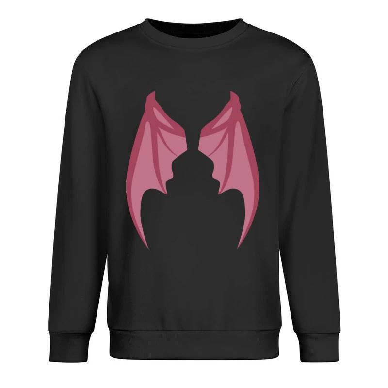 Rosa Drachenflügel Illustration Herren Pullover Sweatshirt