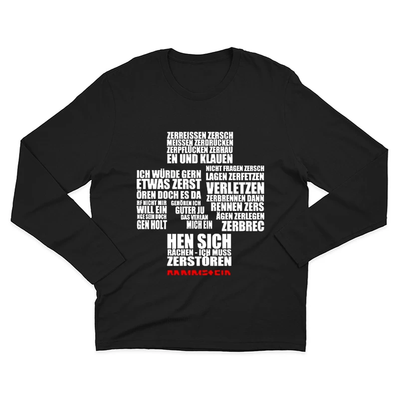 Rammstein Typography Art with German Text on White Background Male Long Sleeve T-Shirt