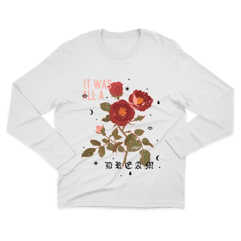 Fleurs de Rêve sur Fond Blanc Homme Manches Longues T-Shirt