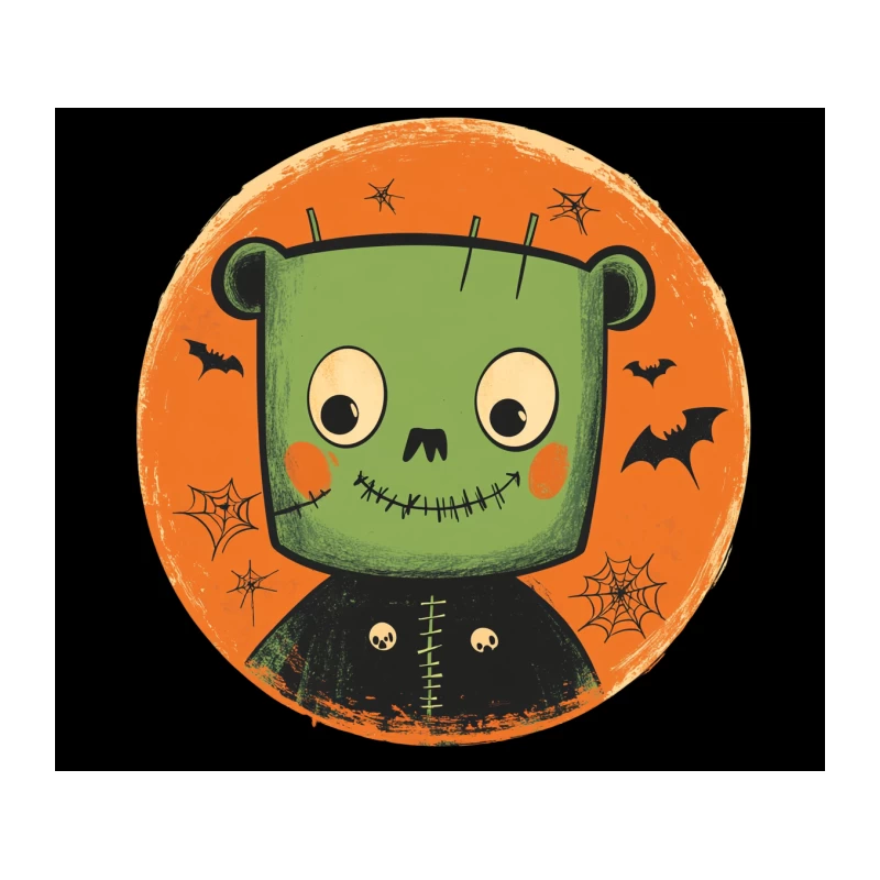 Cute Cartoon Frankenstein Monster for Halloween Tapestry