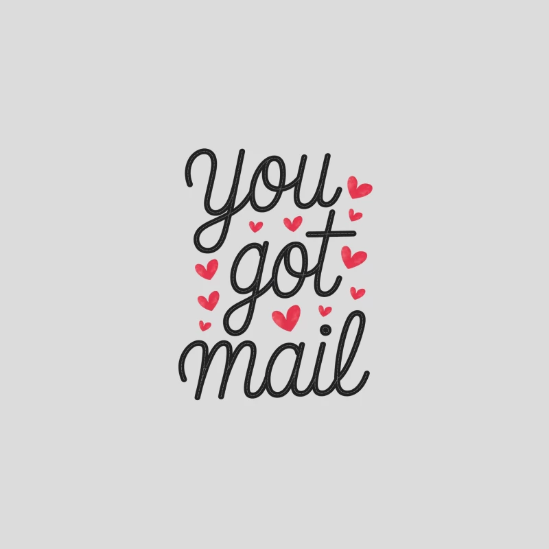 Romantic Email Notification: Handwritten Typography with Hearts Baseball Cap