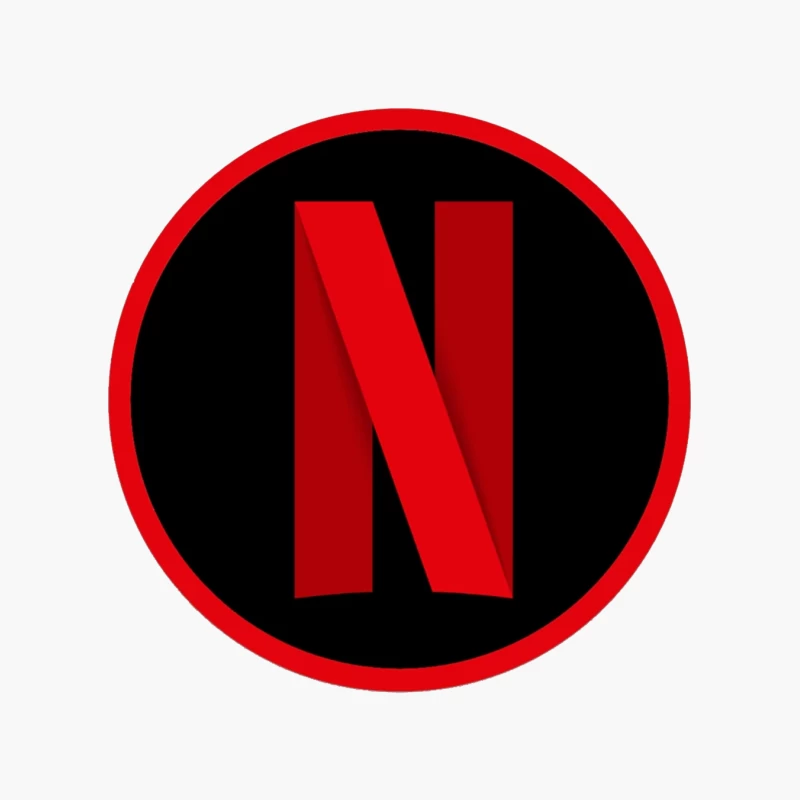 Netflix Streaming Service Logo in Red and Black Circle Cotton Tote Bag