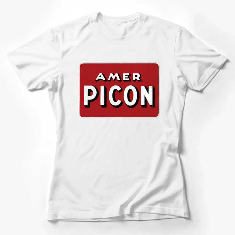 Vintage Amer Picon Logo Typography on Red Background Female T-Shirt