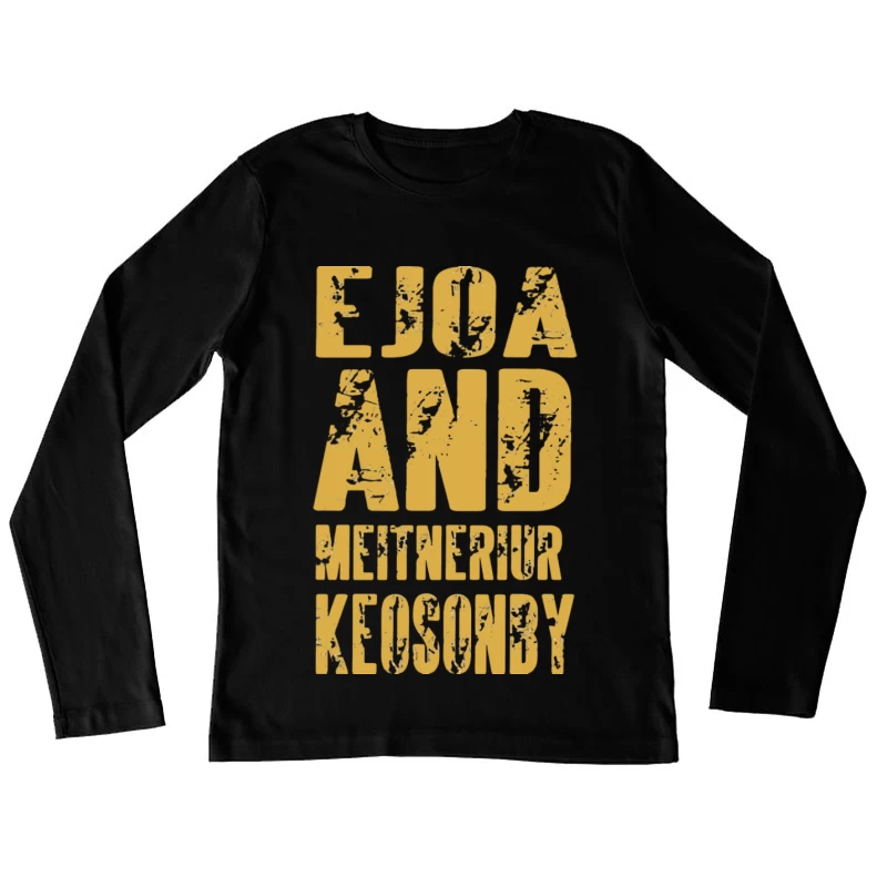 Grunge-Schrift in Gelb Damen Langarm T-Shirt
