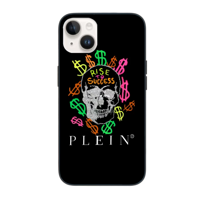 Colorful Skull Money Motivation Art: Rise to Success iPhone Case