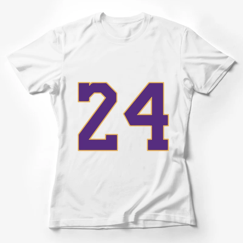 Violette Zahl 24 mit Gelbem Rand Damen T-Shirt