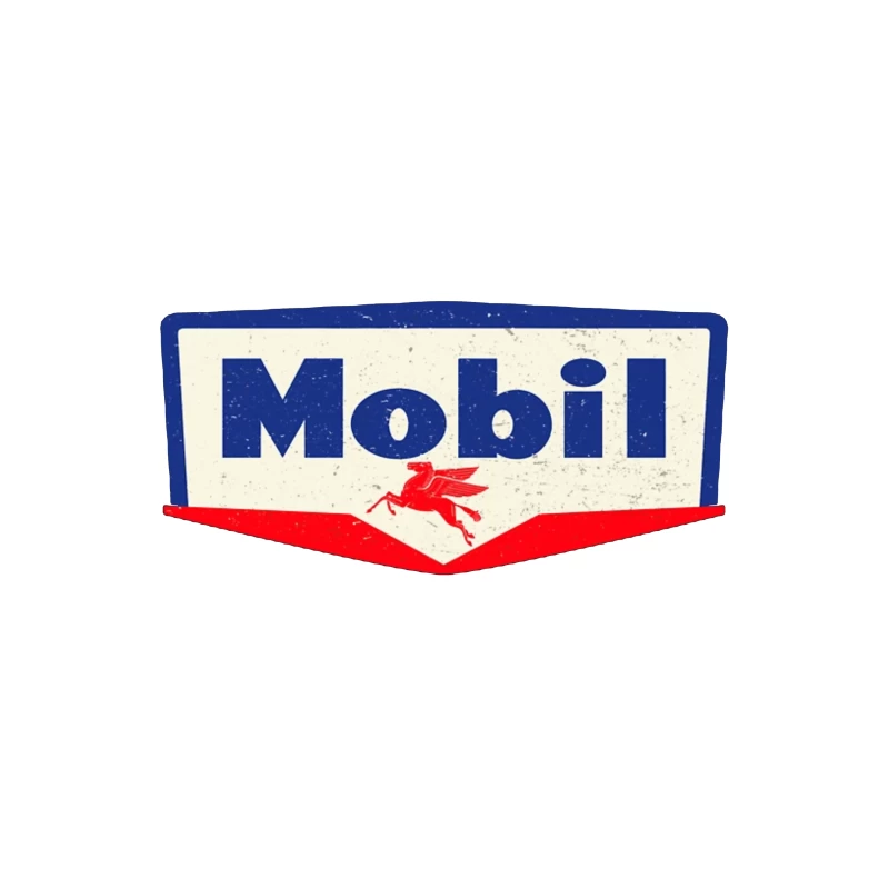 Vintage Mobil Oil Company Logo with Red Pegasus Throw Pillow