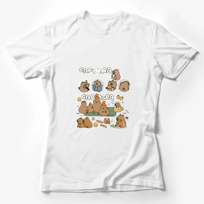 Süße Capybara-Karikaturen Damen T-Shirt