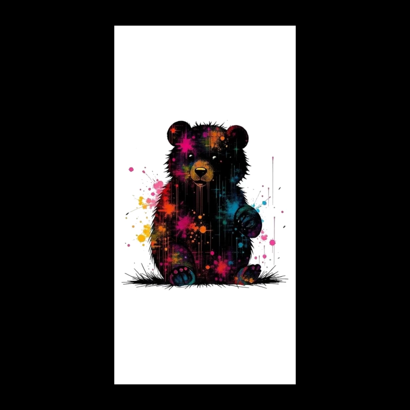 Cosmic Watercolor Teddy Bear Art iPhone Case