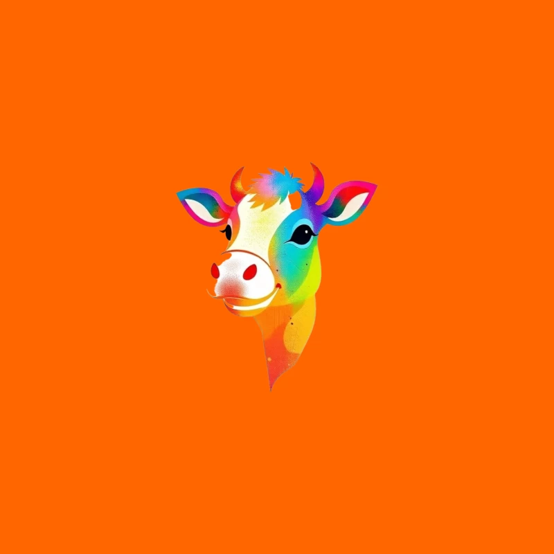 Colorful Cartoon Cow Illustration iPhone Case