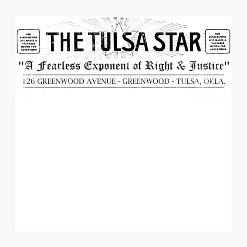 Vintage Tulsa Star Newspaper Headline from Greenwood, Oklahoma Pin