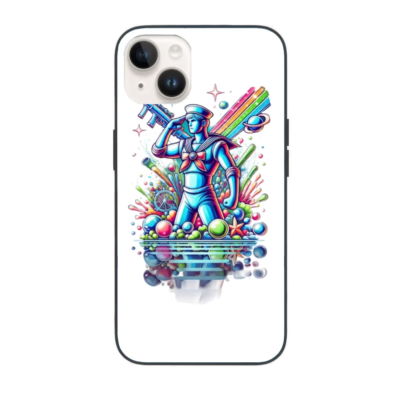 Retro Neon Sailor Fantasy Art iPhone Case