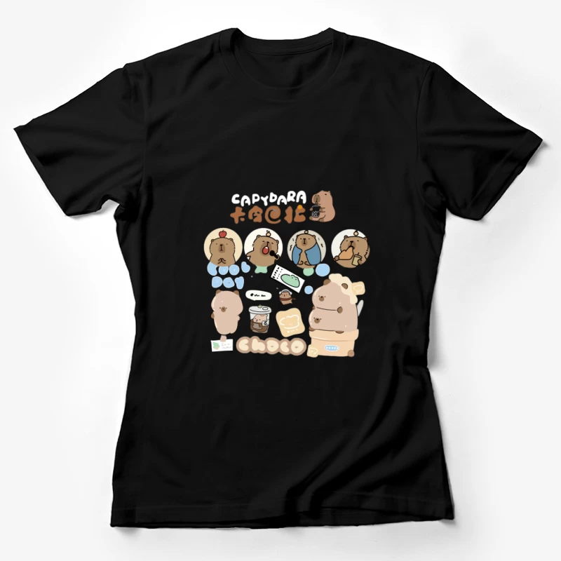Illustrations Adorables de Capybara Femme T-Shirt