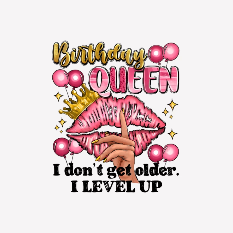 Reine d'anniversaire avec couronne et ballons Homme T-Shirt