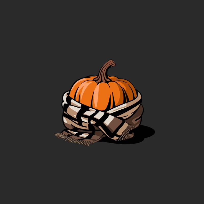 Cozy Autumn Pumpkin Wrapped in Scarf Baseball Cap